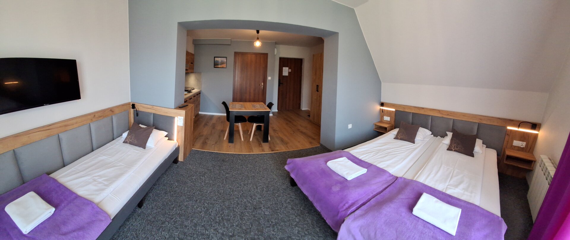 Apartament 3-osobowy z balkonem i aneksem kuchennym Apartament 3-osobowy z balkonem i aneksem kuchennym
